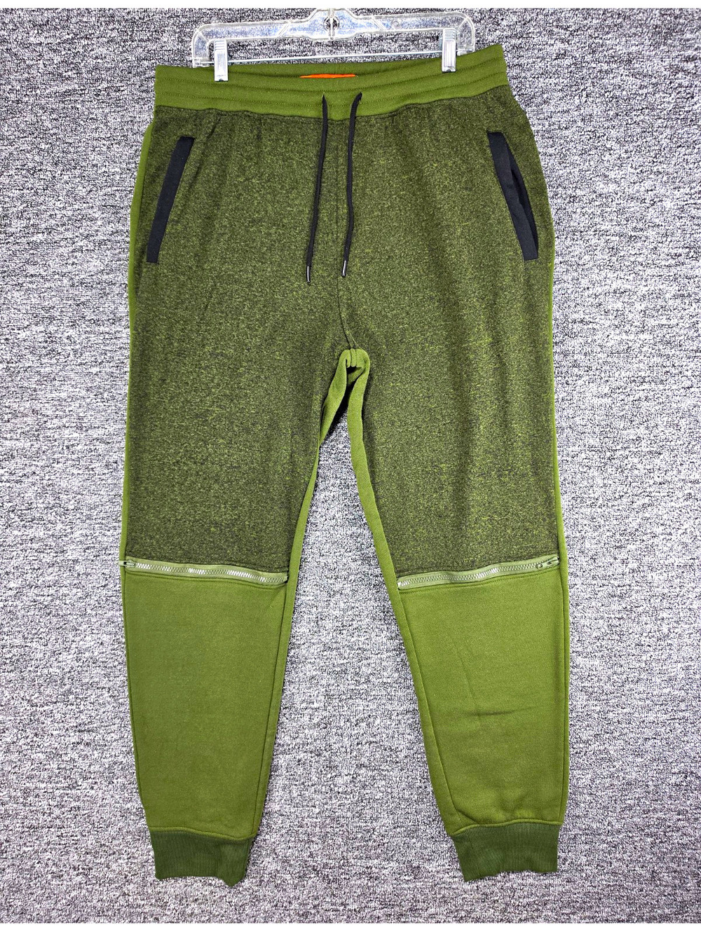 Rolling Paper Men's Green Fleece Jogger Pants Size M Drawstring Tapered 28"